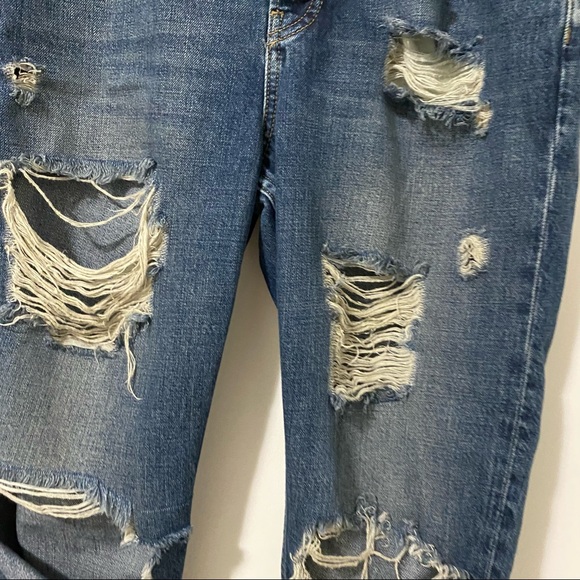 Topshop Moto Hayden Ripped Boyfriend Button Fly Jean Blue 28 - Picture 4 of 14